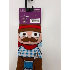 Odd Sox VeeFriends Considerate Cowboy Crew Socks Blue White Fits Sizes 8-12 NEW